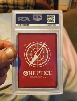 One Piece op14-eb04 The azure sea's seven Dracule Mihawk Alt Art Leader PSA 9 - Image 2