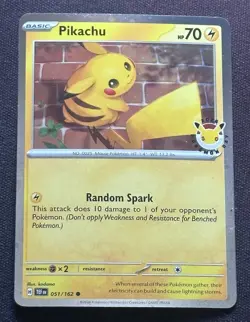Pokemon TCG Pikachu 051/162 30th Anniversary Stamped 2026 Pokemon Day Promo - Image 1