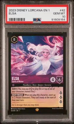 2023 DISNEY LORCANA EN 1 ELSA - SPIRIT OF WINTER #42 - PSA 10 - Image 1