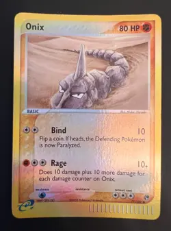 POKEMON EX SANDSTORM REVERSE HOLO COMMON ONIX CARD 71/100 - Image 1