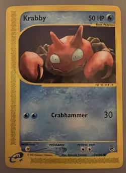 POKEMON EXPEDITION BASE SET E-READER KRABBY CARD 115/165 - Image 1