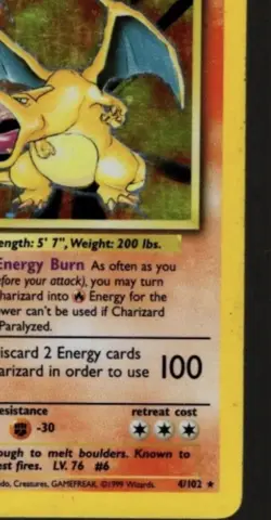 Charizard 4/102 Base Set Holo Rare 120 HP Stage 2 Pokemon Card WOTC 1999 English - Image 4