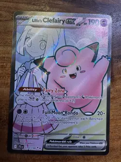 Pokemon Lillie's Clefairy EX 173/159 SV09 Ultra Rare Holo Full Art NM - Image 1