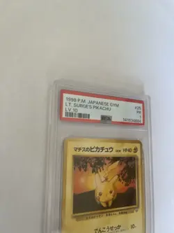 1998 POKEMON JPN GYM LV.10 #25 LT. SURGE'S PIKACHU PSA 1 - Image 4