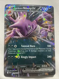 Pokemon TCG Team Rockets Nidoking EX 119/182 Destined Rivals Double Rare NM Card - Image 1