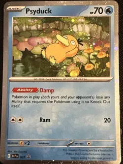Pokemon TCG Psyduck MEP 007 Mega Evolutions Cosmos Holo Black Star Promo NM - Image 1