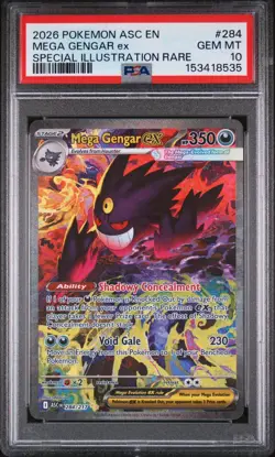 Pokemon 2026 Mega Gengar ex 284/217 SIR Ascended Heroes GEM MINT PSA 10 - Image 1