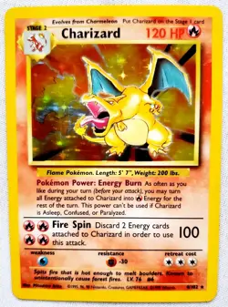 Pokemon CHARIZARD BASE SET HOLO RARE 4/102 Wizards Of The Coast 1999 Pokemon TCG - Image 2