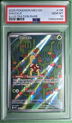 PSA 10 Gem Mint 2025 Pokemon ~ Shuckle ~ MEG Illustration Rare #136 - Image 1