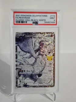 2021 Pokemon TCG Celebrations FA/Reshiram #113 Classic Collection PSA 9 Mint - Image 1