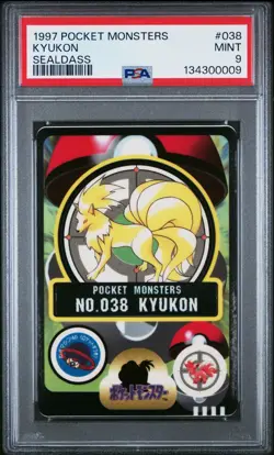 1997 POCKET MONSTERS SEALDASS SERIES 1 #038 KYUKON PSA 9 - Image 1