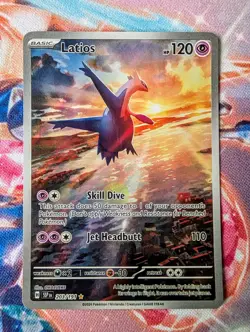 Latios Holo Pokemon Card Sv08: Surging Sparks 203/191 NM - Image 1