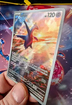 Latios Holo Pokemon Card Sv08: Surging Sparks 203/191 NM - Image 2