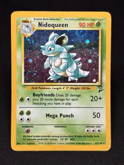 Pokemon TCG Nidoqueen Base Set 2 12/130 Holo Rare 2000 Wizards Holo Card - Image 1