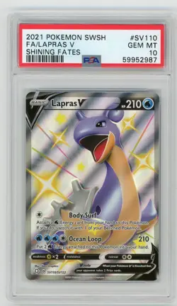 Pokemon Card Lapras V SV110/SV122 Holo Shining Fates PSA 10 GEM MINT - Image 1