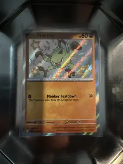 Mankey - 169/091 Paldean Fates Pokemon Shiny Holo Rare MINT PACK FRESH - Image 1