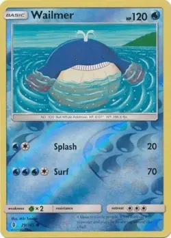 Wailmer 29/145 Sun & Moon Guardians Rising REVERSE HOLO PERFECT MINT! Pokemon - Image 1