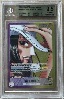 2024 ONE PIECE Nico Robin OP09-062 Leader Alt Art ENG BGS 9.5 GEM MT TCG - Image 1