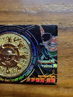 One Piece Textured Holo Subset Foil BCR 005 Insert Roronoa Zoro Gold Moving Helm - Image 2