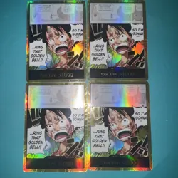 4x One Piece Gold DON!! OP15 ENGLISH Luffy Golden Bell - Adventure On Kamis Isl. - Image 1