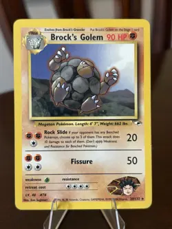 Pokemon Card Gym Heroes Brock's Golem 20/132 Unlimited Rare - Image 1