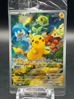 Pokemon TCG Pikachu - 027 Pokemon Center Exclusive Stamped Promo Card SEALED - Image 1