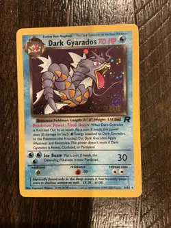 Pokemon Dark Gyarados Prerelease Holo Rare 8/82 70 HP Team Rocket Card 1999 - Image 1