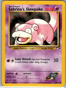 Sabrina's Slowpoke 95/132 Non Holo Gym Heroes - Pokemon Card - LP - Image 1