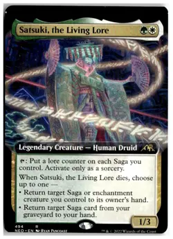 MTG Satsuki, the Living Lore (Extended Art) - Kamigawa: NEO Misprint MP English - Image 1