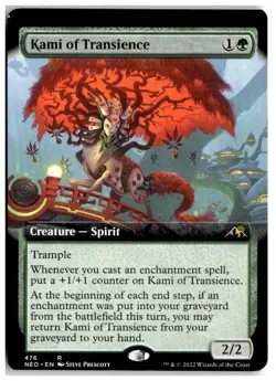 MTG Kami of Transience - Kamigawa: Neon Dynasty Misprint Moderately Played ENG - Image 1