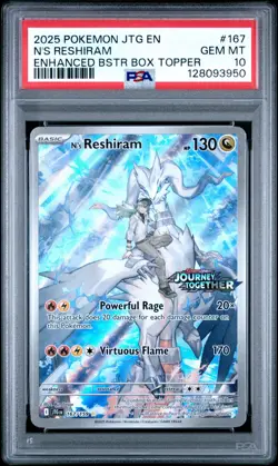 N'S RESHIRAM ( Stamped ) #167 PSA 10 • 2025 POKEMON JTG EN-JOURNEY TOGETHER - Image 2