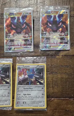 7 Pokemon TCG Lucario Vstar SWSH291 & Lucario 63/124 XY Fates Collide PROMO - Image 5