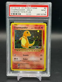 PSA 9 MINT Charmander Toys R Us Cosmos Promo 2016 XY Evolutions Pokemon 9/108 - Image 1