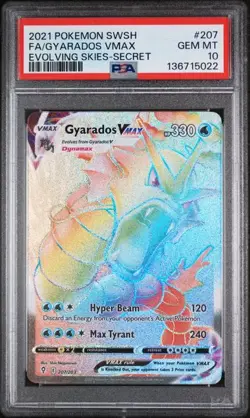 PSA 10 GEM MINT Gyarados VMAX Evolving Skies Secret Rainbow 2021 Pokemon 207/203 - Image 1