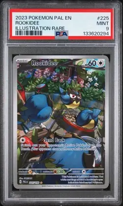 PSA 9 MINT Rookidee Paldea Evolved Illustration Rare Holo 2023 Pokemon 225/193 - Image 1