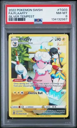 PSA 8 NM-MT Flaaffy Silver Tempest Full Art Holo 2022 Pokemon SWSH TG03/TG30 - Image 1