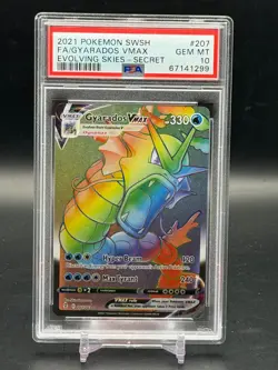 PSA 10 GEM MINT Gyarados VMAX Evolving Skies Full Art Holo 2021 Pokemon 207/203 - Image 1
