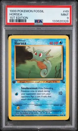 PSA 9 MINT Horsea Fossil 1st Edition 1999 Pokemon WOTC 49/62 - Image 1