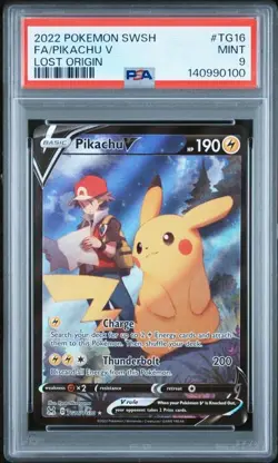 PSA 9 MINT Pikachu V Lost Origin Full Art Holo 2022 Pokemon SWSH TG16/TG30 - Image 1