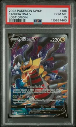 PSA 10 GEM MINT Giratina V Lost Origin Full Art Holo Rare 2022 Pokemon 185/196 - Image 1