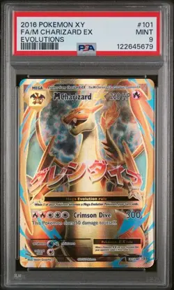 PSA 9 MINT M Charizard EX Evolutions Full Art Holo 2016 Pokemon XY 101/108 - Image 1