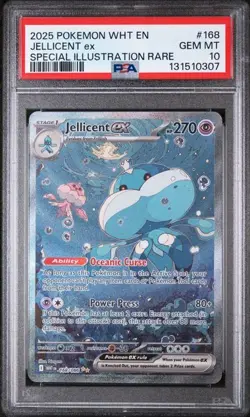 PSA 10 GEM MINT Jellicent ex White Flare SIR 2025 Pokemon Holo 168/086 - Image 1