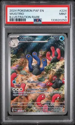 PSA 9 MINT Wugtrio Paldean Fates Illustration Rare 2024 Pokemon 224/091 - Image 1