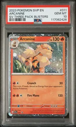 PSA 10 GEM MINT Arcanine Cosmos Holo SWIRL Blister Promo 2023 Pokemon SVP 011 - Image 1