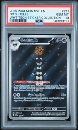 PSA 10 GEM MINT Gothitelle Tech Sticker Promo Full Art Holo 2025 Pokemon SVP 211 - Image 1