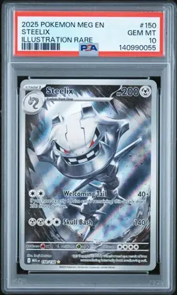 PSA 10 GEM MINT Steelix Mega Evolution Illustration Rare 2025 Pokemon 150/132 - Image 1