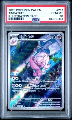 PSA 10 GEM MINT Tinkatuff Paldea Evolved Illustration Rare 2023 Pokemon 217/193 - Image 1