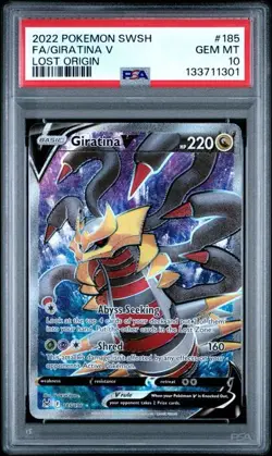PSA 10 GEM MINT Giratina V Lost Origin Full Art Holo 2022 Pokemon 185/196 - Image 1