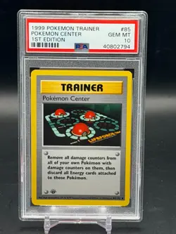 PSA 10 GEM MINT Pokemon Center Base Set 1st Edition Shadowless 1999 WOTC 85/102 - Image 1