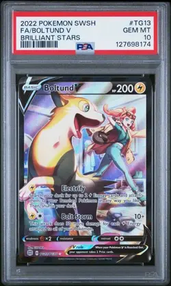 PSA 10 GEM MINT Boltund V Brilliant Stars Full Art Holo 2022 Pokemon SWSH TG13 - Image 1